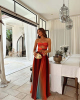 Women’s Strapless Cut-Out Maxi Dress with Flowing A-Line Silhouette