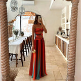 Women’s Strapless Cut-Out Maxi Dress with Flowing A-Line Silhouette